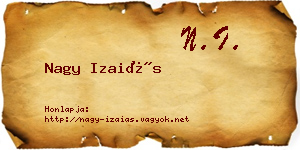 Nagy Izaiás névjegykártya